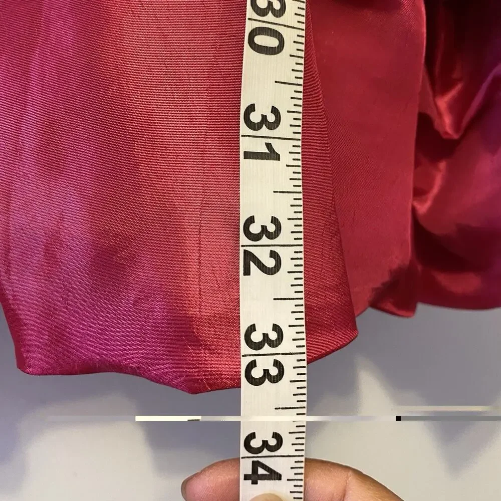 ShariGirl Dress 14 Fuchsia Satin Bow Festive Wedding Holiday Party Dance Formal